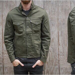 Men's Vintage Levi's Olive Green Commuter Trucker Jean Jacket Size M